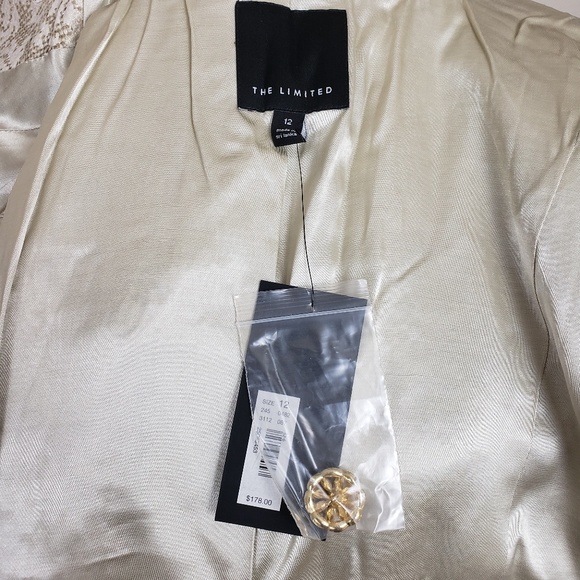 The Limited Baroque Three Buttoned Gold Blazer NWT - Picture 4 of 5